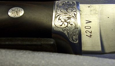 Messergriffschalen- Akanthus nach eigenem Entwurf-auf Stahl