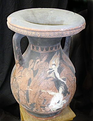 Imitate Griechische Amphora, Höhe: ca. 80 - 90 cm, Material: Styropor Putz Farbpigmente